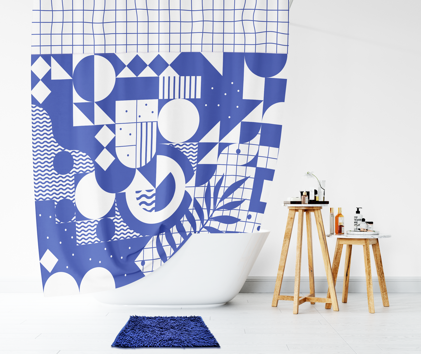 Cortina Mosaico Azul