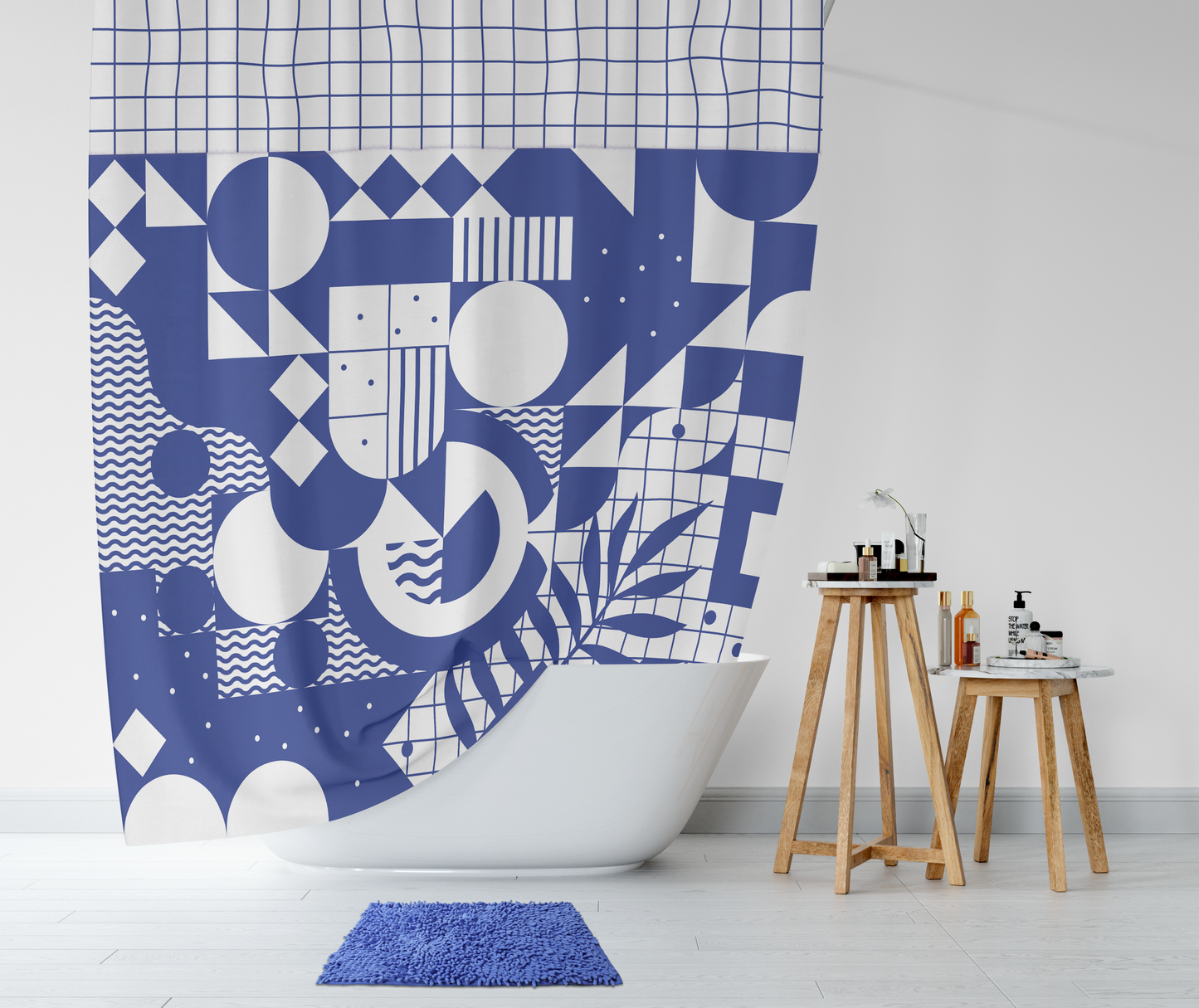 Cortina Mosaico Azul