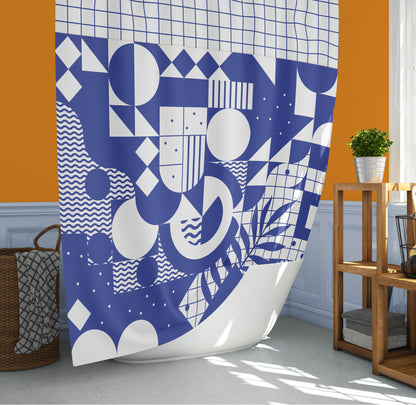 Cortina Mosaico Azul