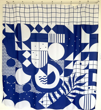 Cortina Mosaico Azul