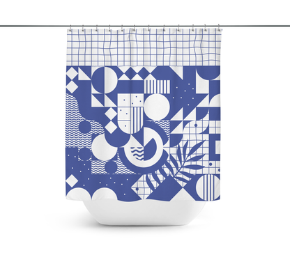 Cortina Mosaico Azul