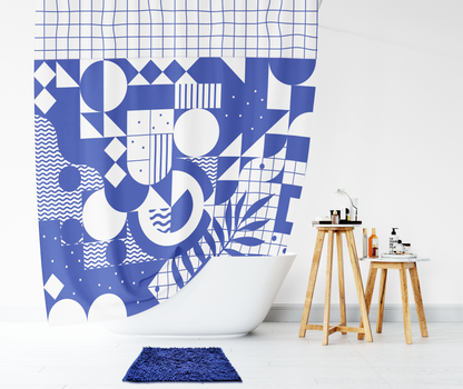 Cortina Mosaico Azul