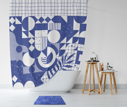 Cortina Mosaico Azul